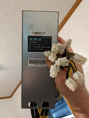 JLN-1600S 1600W 220V GPU MINING ASIC PSU 10X 6PIN PCIE SERVER  - Image 1 of 2