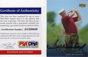 TOM WEISKOPF SIGNED *LEGENDS* UPPER DECK COLLECTORS CARD PSA - Foto 1 di 2