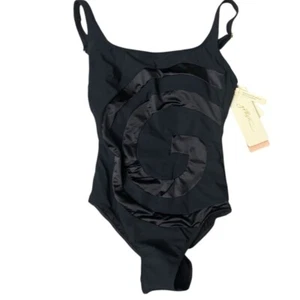 Gottex Signature Black One-Piece Swimsuit Size 8 - Picture 1 of 5