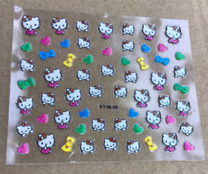 Hello Kitty 3D Nail Decals Stickers  USA SELLER Fast FREE SHIPPING NEW One Sheet