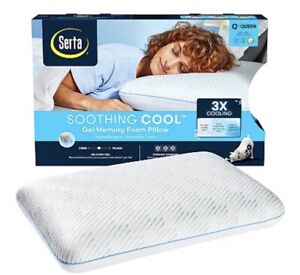 Serta Soothing Cool Gel Memory Foam Pillow King Washable Removable Cover