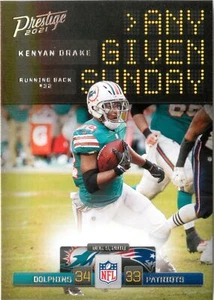 Kenyan Drake 2021 Panini Prestige Football Any Given Sunday Insert Card #AGS-KD - Picture 1 of 2