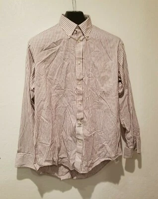 Lands' End Men's 16-34 No Iron Pinpoint Oxford Striped Button-Down Dress Shirt - Image 1 of 4