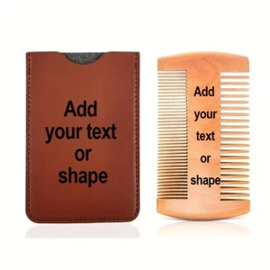 Beard wooden Comb with custom text and image,best gift for Beard Grooming - Picture 1 of 9