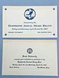 Drake University 1927 Relays Des Moines Iowa Einladungs- und Ankündigungskarten! - Bild 1 von 2
