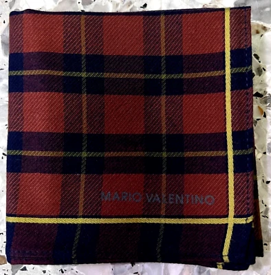 PAÑUELO A CUADROS ART MARRÓN NARANJA CLÁSICO ALGODÓN HOMBRE BOLSILLO CUADRADO17" Foto 1 de 3