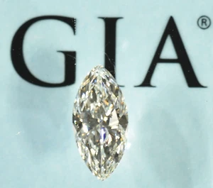 G I A Certified  H Vs1  .57 Carat Natural Diamond  Loose  Marquise Cut - Picture 1 of 19
