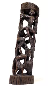 Makonde Lebensbaum - GROSS 18" - Afrikanische Statue Schnitzerei Ujamaa Makonde Mosambik - Bild 1 von 6