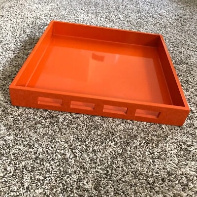 Cole River Orange Window Square Tray 15x15 Modern - Image 1 of 4