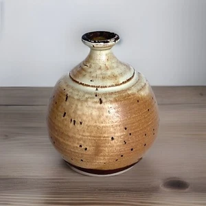 Kleine Steinzeug Keramik Knospe Vase/Unkraut Topf, signiert 3-7/8" hoch - Bild 1 von 8