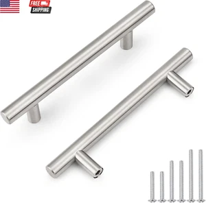 30 Pack Hole Centers (96Mm) 3-3/4Inch Brushed Nickel Cabinet Pulls Stainless Ste - Picture 1 of 6