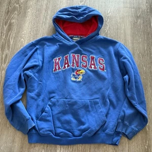 Vintage Kansas Jayhawks Youth L Sweatshirt Hoodie Unisex ~ womens Size S College - Picture 1 of 6