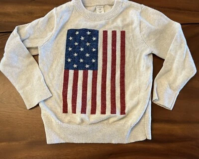 USA Flag GAP kids Sweater boys Sz 5 Cotton Blend Patriotic American - Image 1 of 4