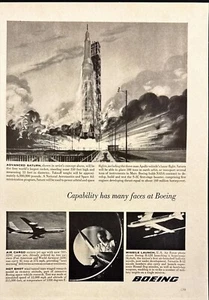 Boeing Artist Concept Advanced Saturn Rocket Apollo Vintage Print Ad 1962 - Picture 1 of 3