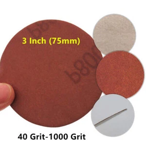 3 Inch（75mm）Disc Lens Polishing Rotary Round Dry Sanding Sandpaper Red Sand - Picture 1 of 5