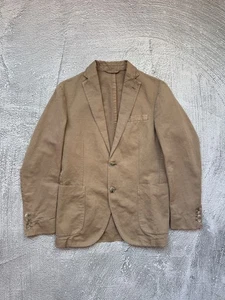 Hackett London Linen Blazer Garment Dyed Khaki Size 38R - Picture 1 of 24