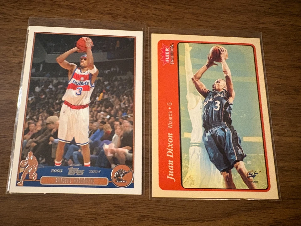 Juan Dixon 2 card lot 2003-04 Topps #43 2004-05 Fleer Tradition #92 Wizards - Image 1 of 1