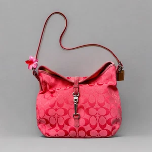 Bolso de Hombro Coach Y2K Signature Rojo Coral Hampton Clip 6845 China - Imagen 1 de 11
