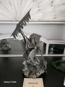 1988 Jim Ponter “BLACKFOOT CHEIF” Pewter Statue FRANKLIN MINT Oficial Issue - Picture 1 of 5