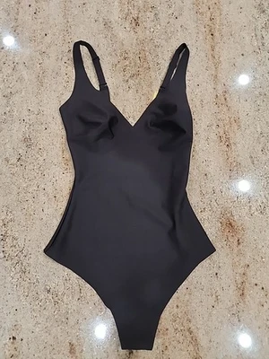 New Women's SKIMS Onyx Unlined Plunge Thong Bodysuit Size- M  - image 1 of 3