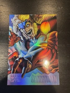 1995 Marvel Masterpieces SABRETOOTH FOIL HOLOFLASH INSERT CARD, #6 -NM! - Fleer - Picture 1 of 2