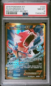 2016 POKEMON XY BREAKPOINT SECRET 123/122 FULL ART GYARADOS EX PSA 8 - Picture 1 of 2