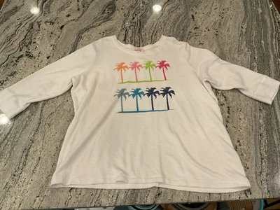 Sudadera de tela de rizo blanca Fresh Produce Palmeras Plus 2X Foto 1 de 4