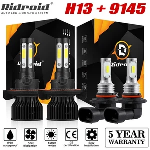 For Ford F 150 2004-2014 6000K LED Headlight Hi/Lo + Fog Light Bulbs Combo 4x - Foto 1 di 24