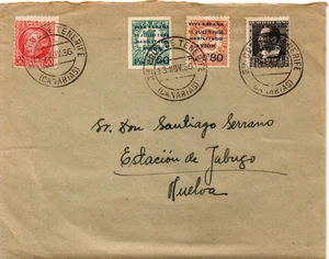 SCW 1936 cover from Tenerife to Huelva Edifil Canarias 1/3  (2763) - Picture 1 of 2