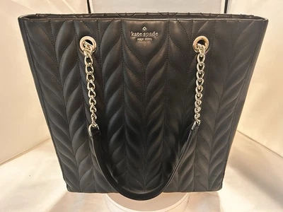 Auténtico Bolso de Mano KATE SPADE NY Briar Lane Cuero Acolchado Negro Cartera Foto 1 de 4