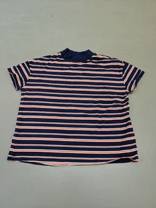 Zara Woman Basic Striped Crewneck Pocket Knit Short Sleeve Top Medium - Picture 1 of 6