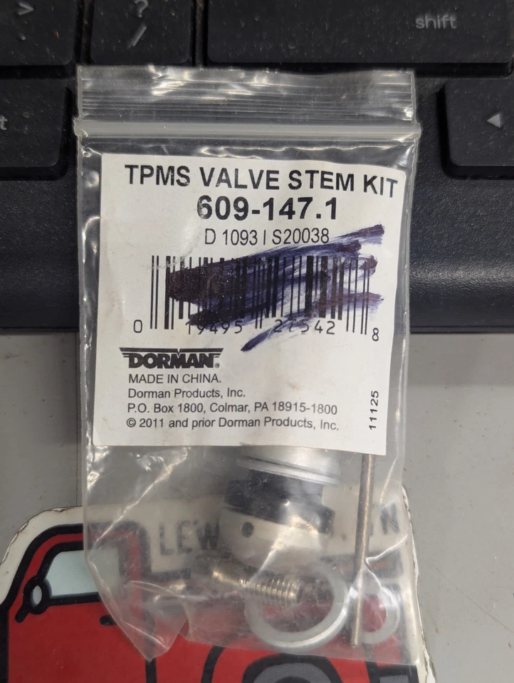 New Dorman TPMS Tire Pressure Monitor Sensor Valve Stem Service Kit / 609-147.1 - Image 1 of 2
