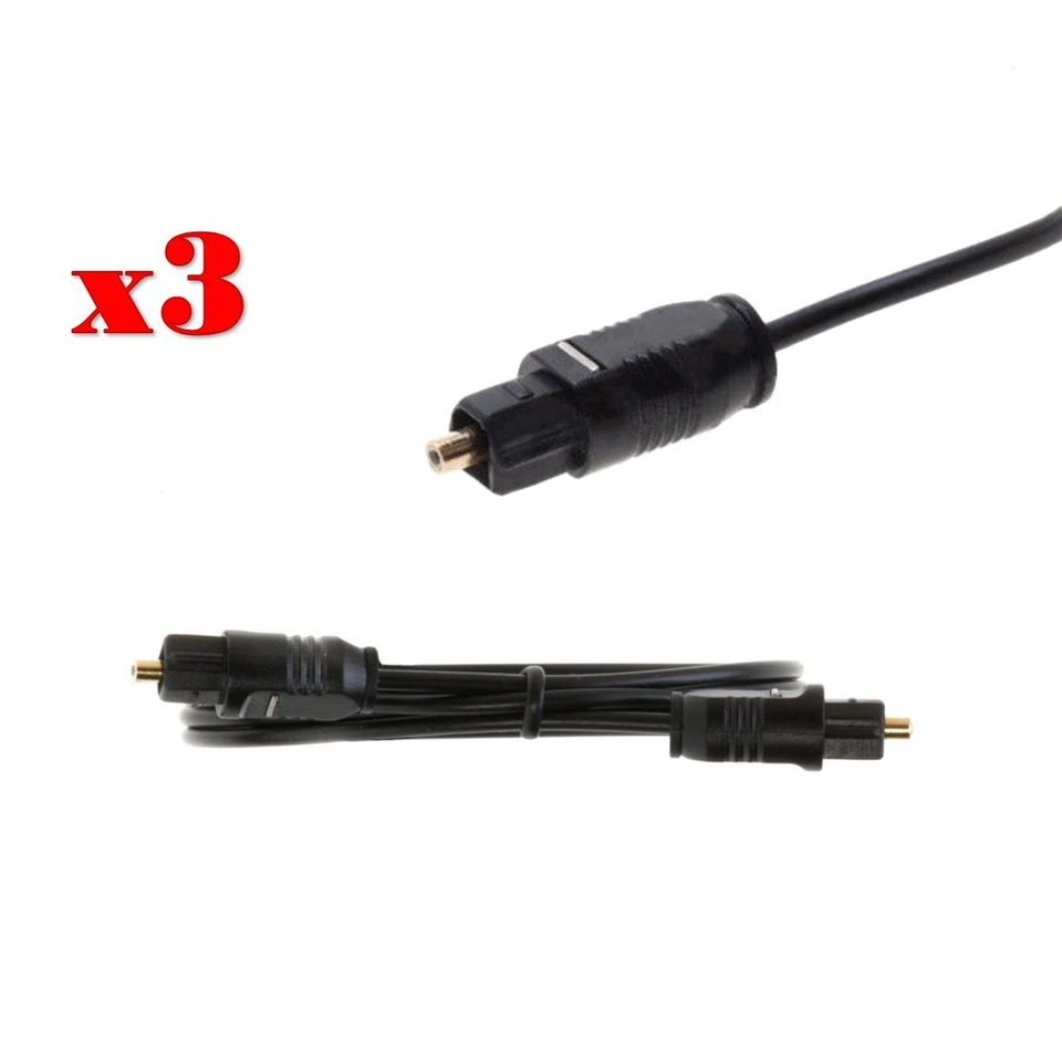 3-Pack - 1.5FT Toslink Digital Optical Audio Cable SPDIF Fiber Optic Sound Cord - Image 1 of 4