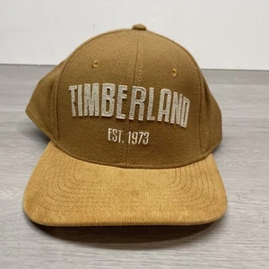 Vintage Corduroy Timberland SnapBack Baseball Hat Cap Big Logo Tan Wheat Brown - Picture 1 of 8