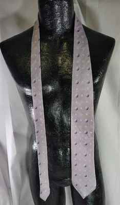 Corbata Versace Para Hombres Cuello de Seda Púrpura Medusa Jacquard Lunares Italia Clásica Foto 1 de 4