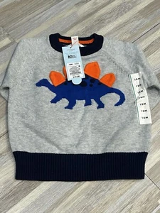 CAT AND JACK BABY/ TODDLER MULTI COLORED DINOSAURPULLOVER SWEATER SIZE 18M - Picture 1 of 3