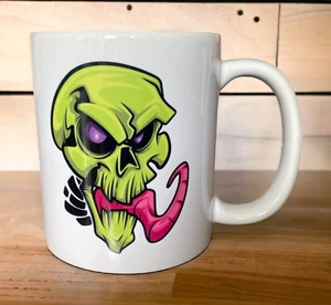 Halloween Zombie grün Totenkopf gruselig gruselig Cartoon 11 Unzen Tasse Kaffeebecher - Bild 1 von 5