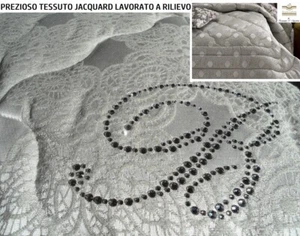 BLUMARINE Steppdecke edler Jacquardstoff Reliefarbeit Spitzenmuster - Bild 1 von 11