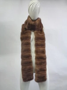 REFURBISHED NEW PASTEL MINK FUR SCARF WRAP WOMEN WOMAN SIZE 93" X 4" - Picture 1 of 4