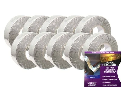 Packs Pipe Wrap Foil Foam Insulation Self Adhesive Lagging Tape High Performance