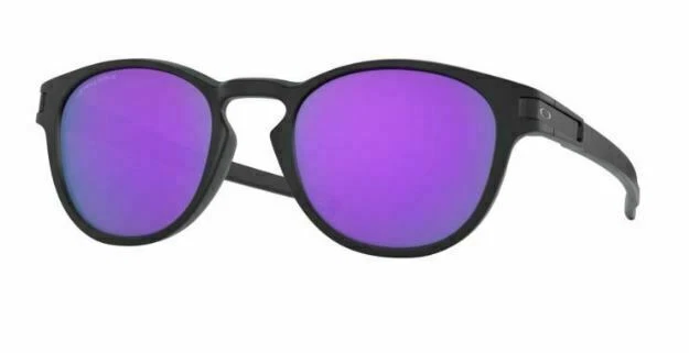 Oakley Latch OO9265 53-21 139 mm Round Sunglasses Black Frame with Prizm Violet Lenses