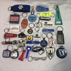 Lot of 30 Collectible Keychains Souvenirs Sports Advertising Gadgets Eclectic - Picture 1 of 10