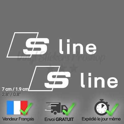 2 Stickers Pour AUDI S-LINE Blanc Tuning Sport S-line TT RS S3 S4 S5 Q3 S Line • 3.79€