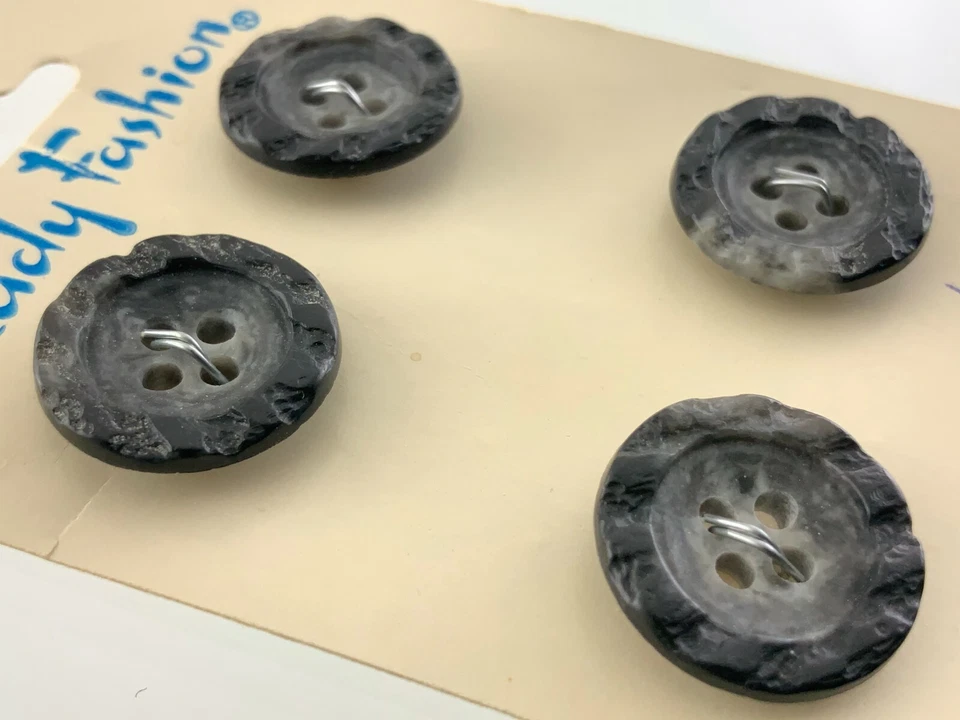 Lot of 12 Vintage Resin Marbled Buttons .6in New Old Stock 377D - Image 1 of 4