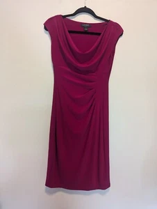 Lauren Ralph Lauren Magenta Draped Cap Sleeve Dress Size 4 - Picture 1 of 4