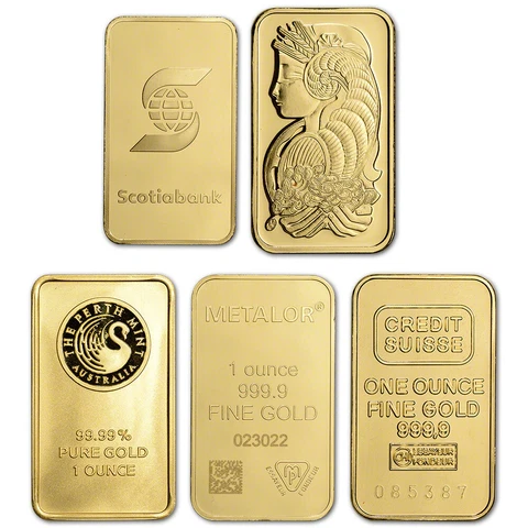 1 oz. Gold Bar - Random Brand - Secondary Market - 999.9 Fine Cover