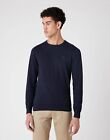 WRANGLER Men's Knit Crew Neck Jumper Pullover Sweater Top - Dark Navy - Medium