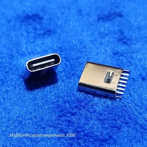 1 x USB Type C Female 6 Pin 2 Post Vertical USB Connector Port Charging Socket - Picture 1 of 9