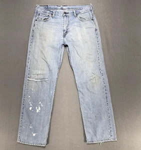 Levis 569 Jeans Men 34x31 Loose Straight Ripped Grunge Destroyed American Denim - Picture 1 of 12