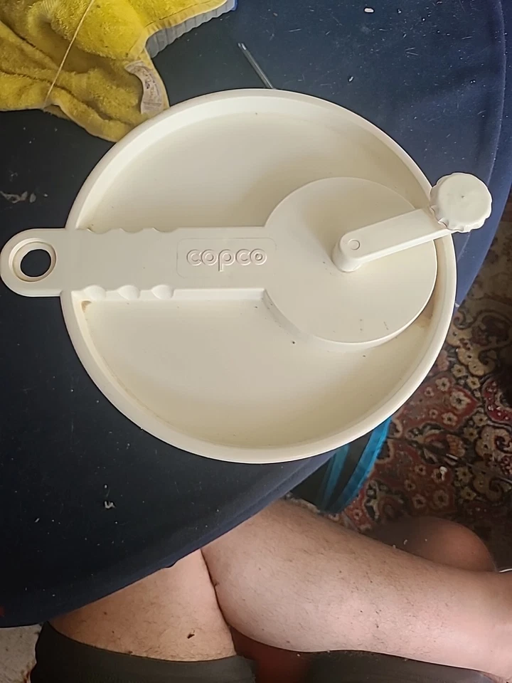 Spinner de ensalada vintage Copco diseño 604: Sam Lebowitz EE. UU. utensilios de cocina blanco Foto 1 de 4